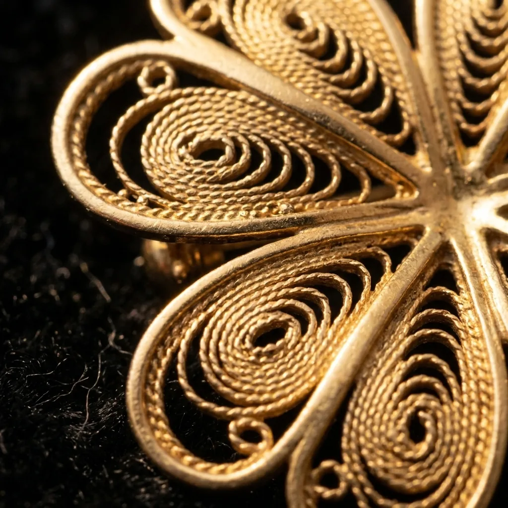 Clover Pin – close-up of the filigree