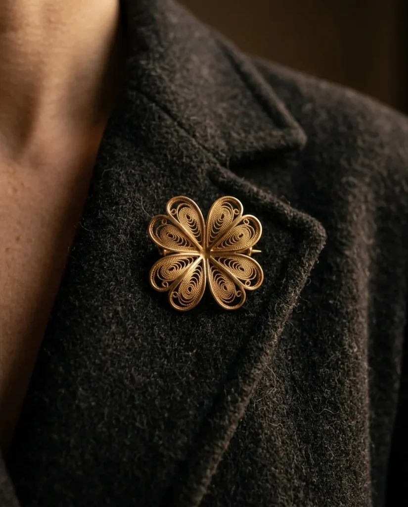Clover Pin – worn