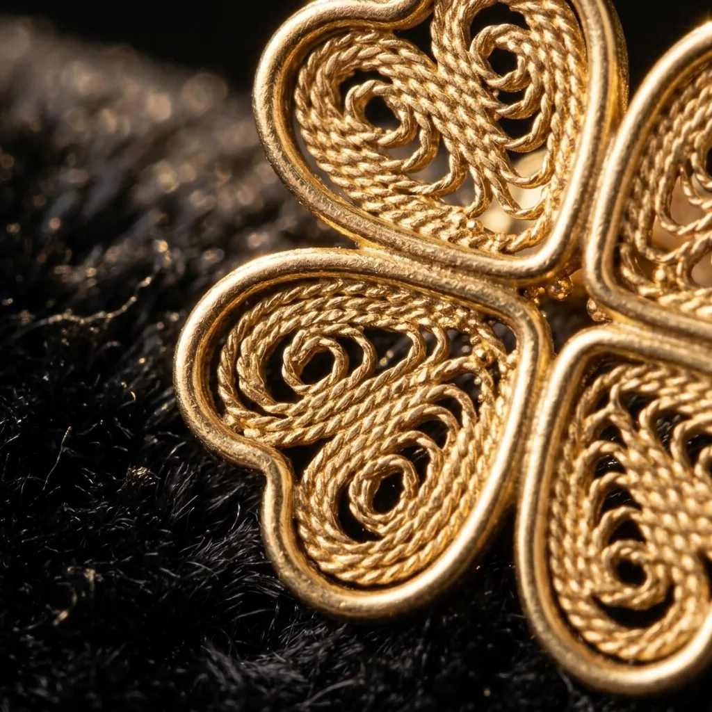 Clover Studs – close-up of the filigree
