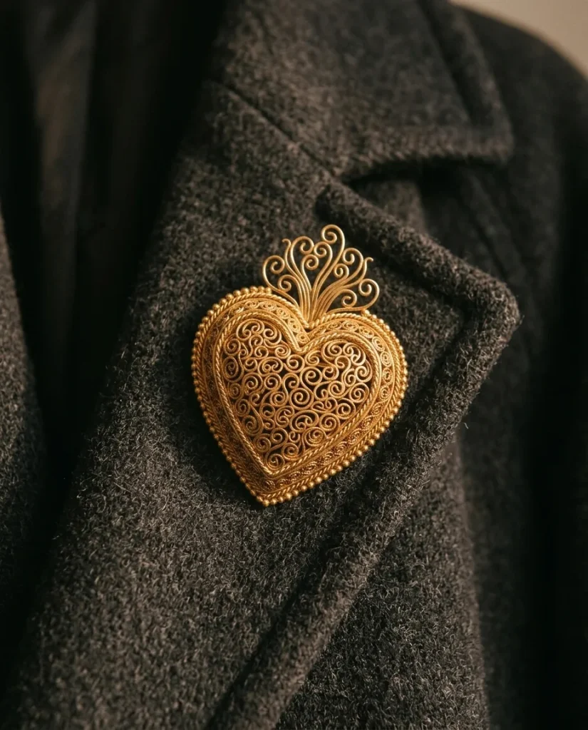 Grande Heart Brooch – worn
