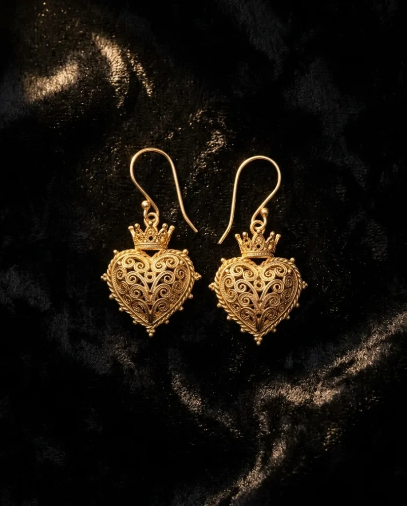 Grande Heart Drop Earrings