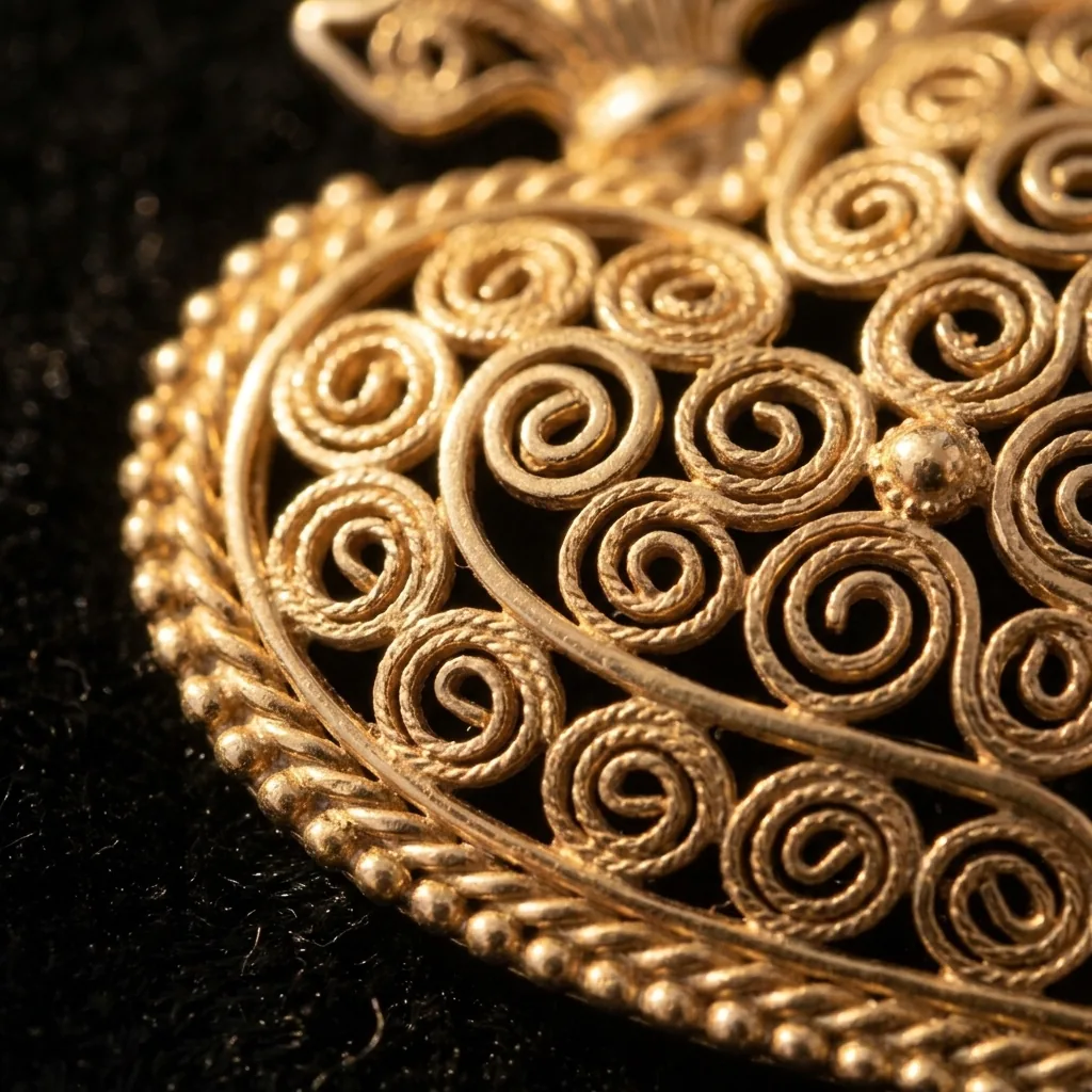 Grande Heart Pendant – close-up of the filigree