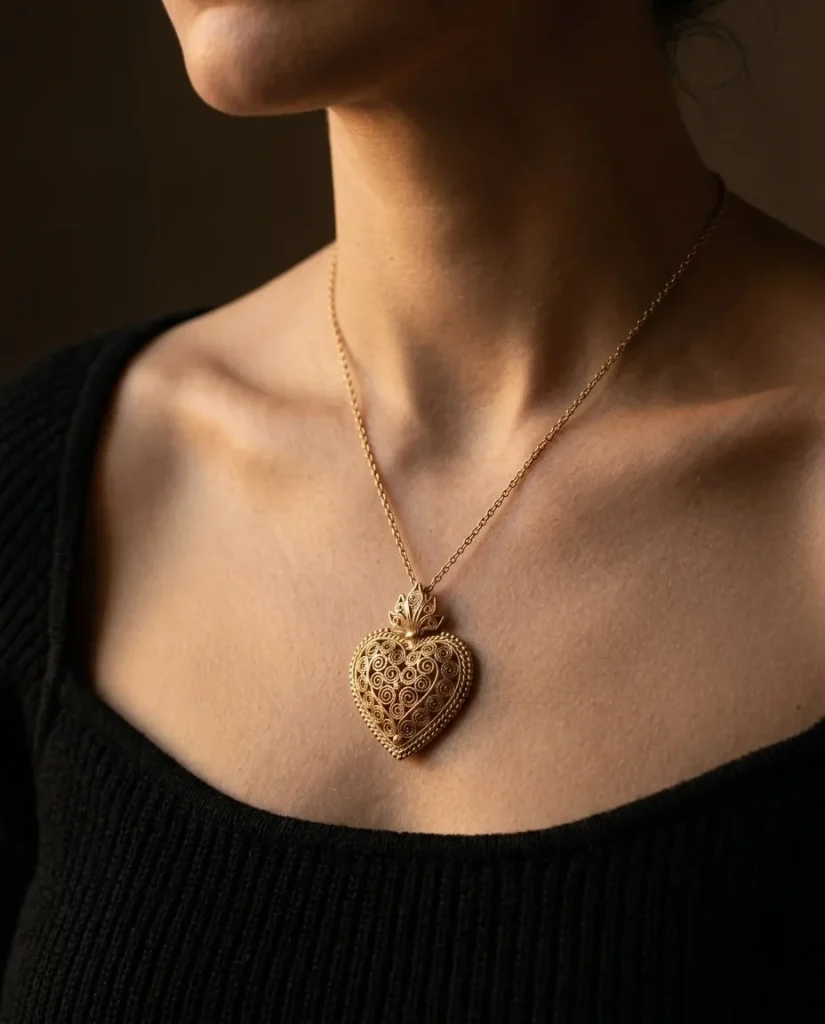Grande Heart Pendant – worn