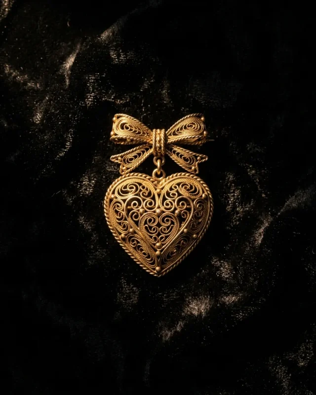 Hjerte & Bånd Broche