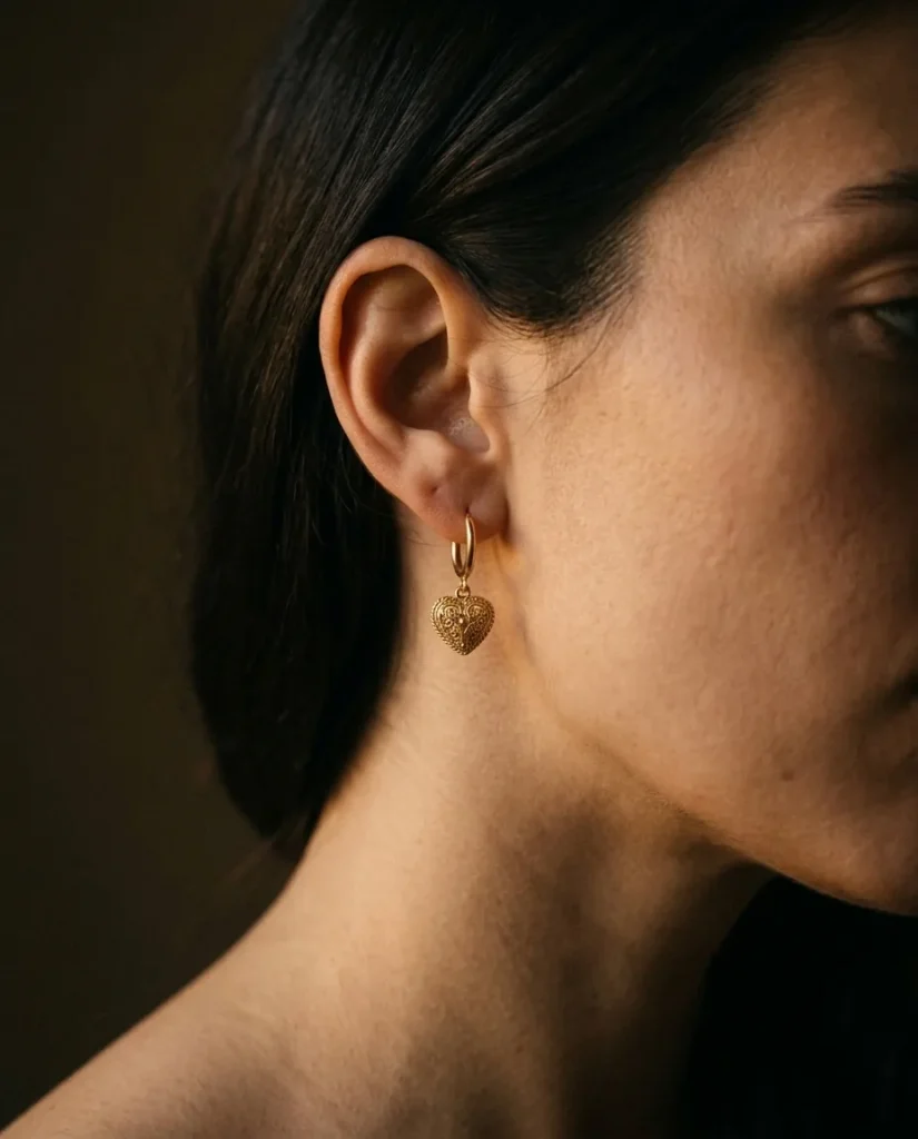 Heart Hoop Earrings – worn