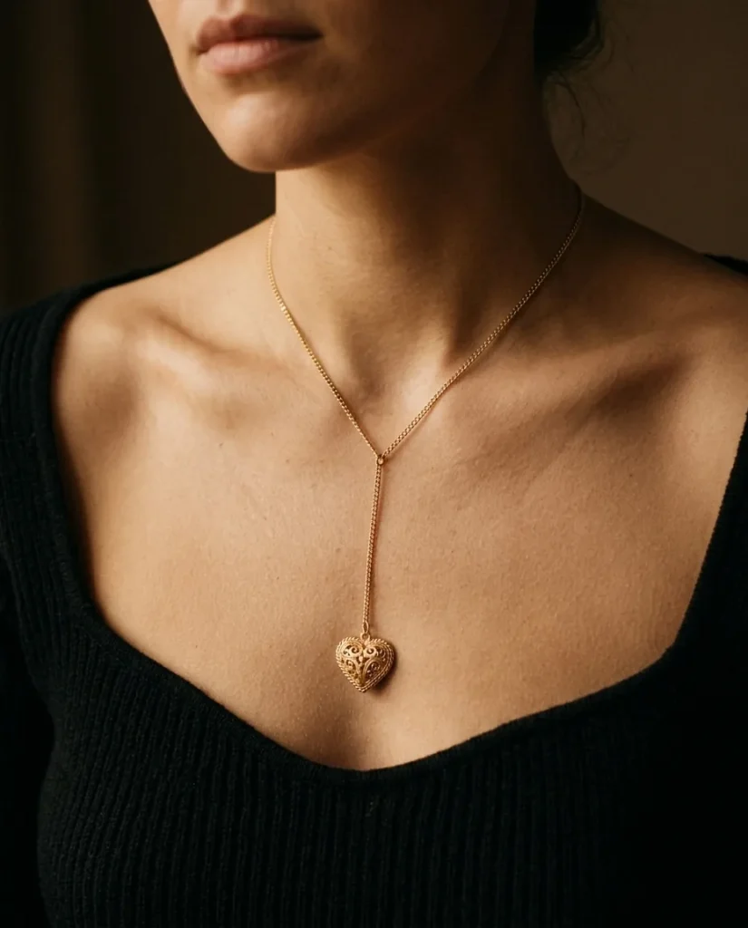 Heart Lariat – worn
