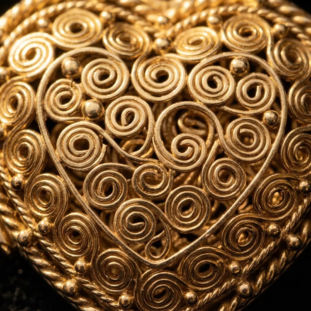 Heart Locket – close-up of the filigree