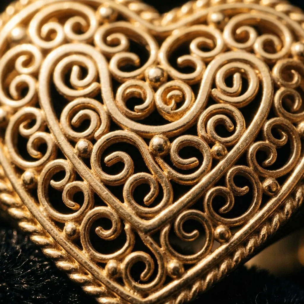 Heart Signet Ring – close-up of the filigree
