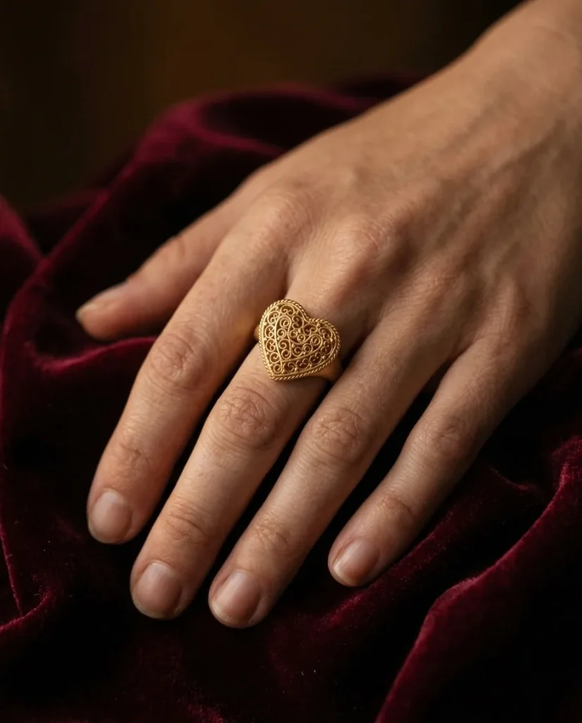 Heart Signet Ring – worn