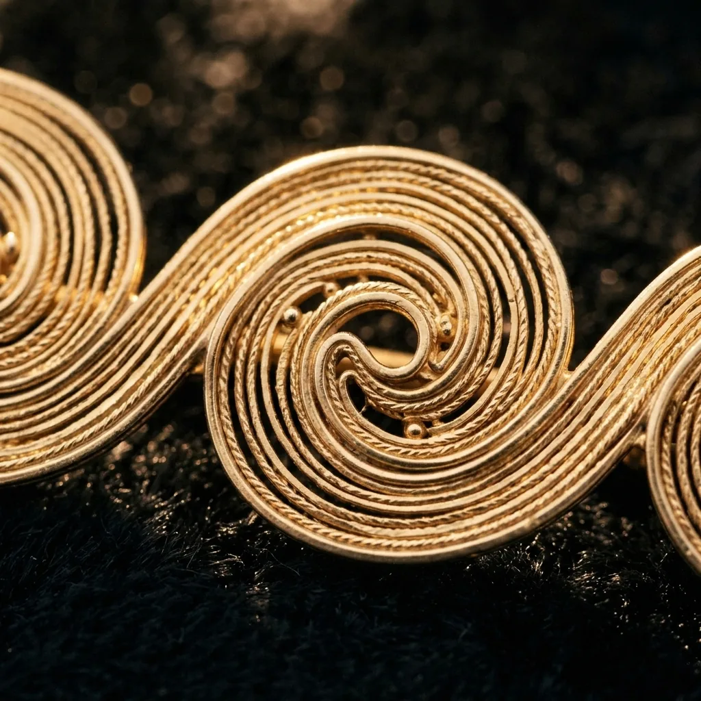 Onda Brooch – close-up of the filigree