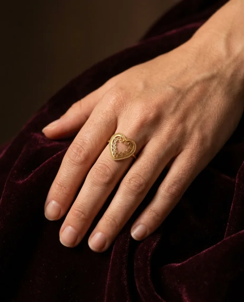 Open Heart Ring – worn