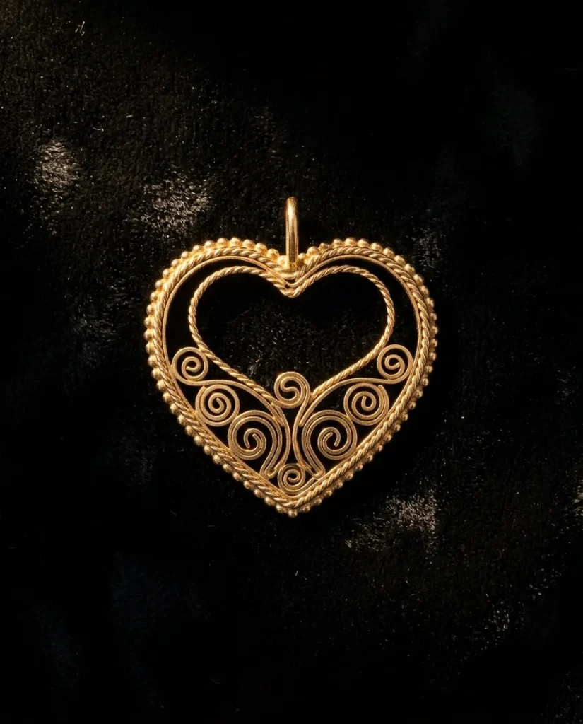 Open Scroll Heart Necklace
