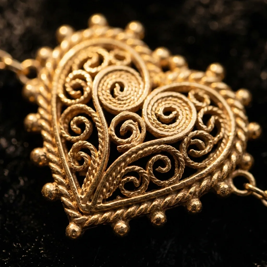 Petite Heart Bracelet – close-up of the filigree