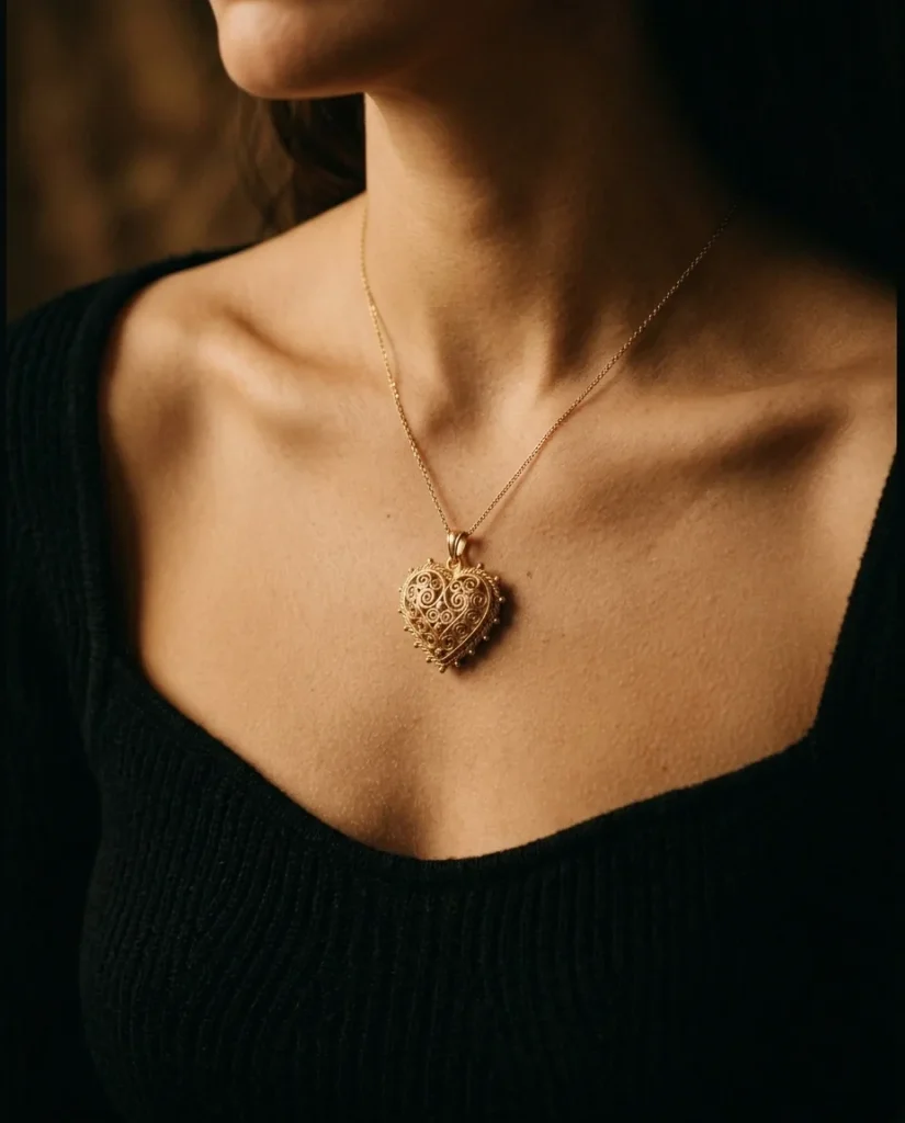 Petite Heart Necklace – worn
