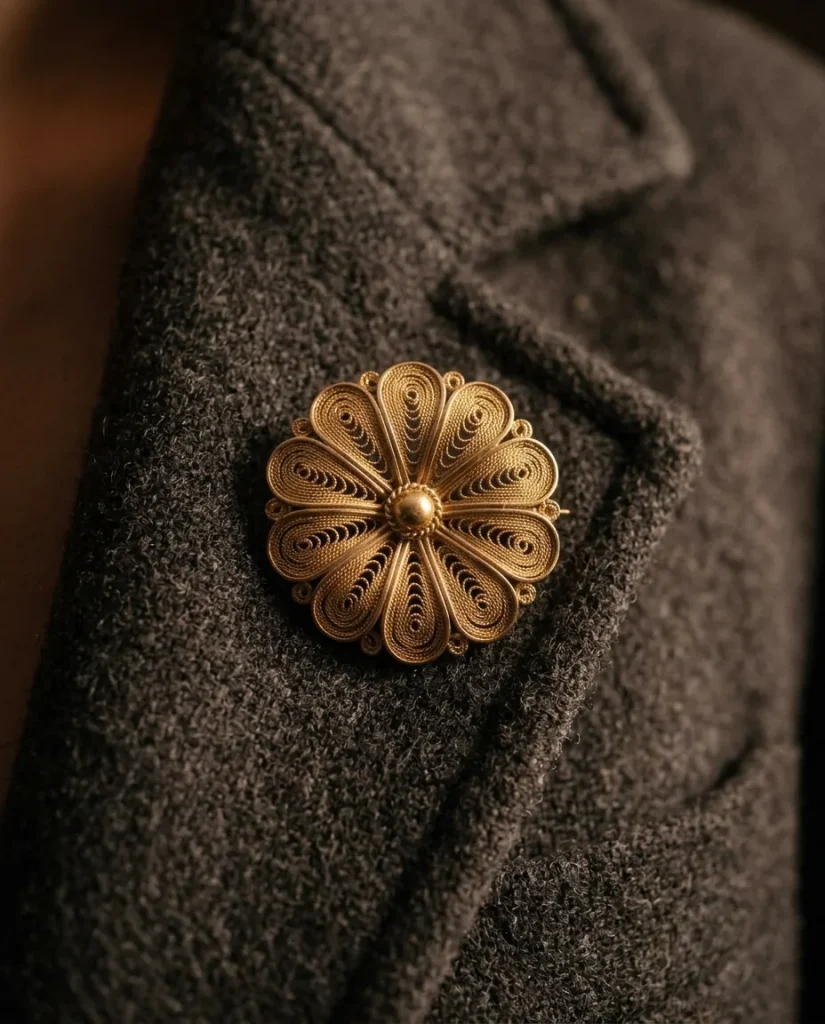 Rosette Brooch – worn