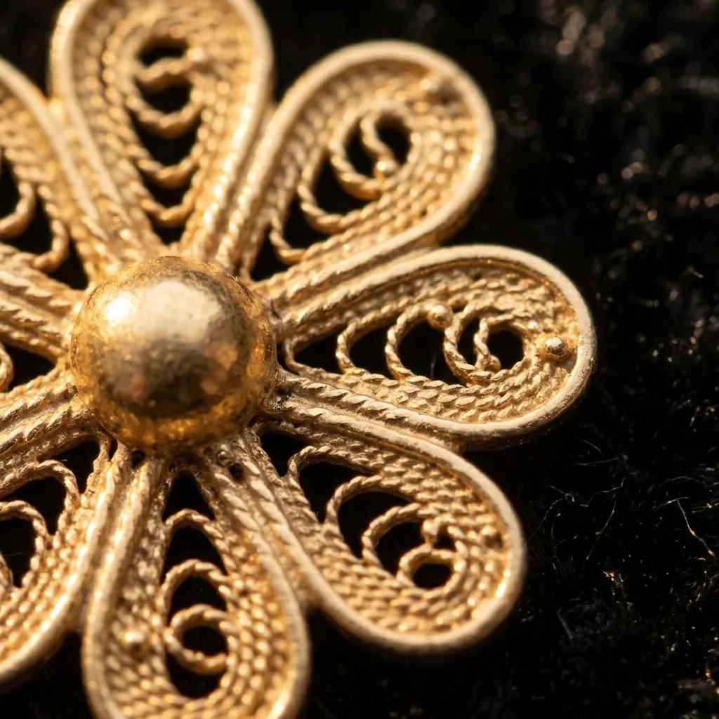 Rosette Charm Bracelet – close-up of the filigree