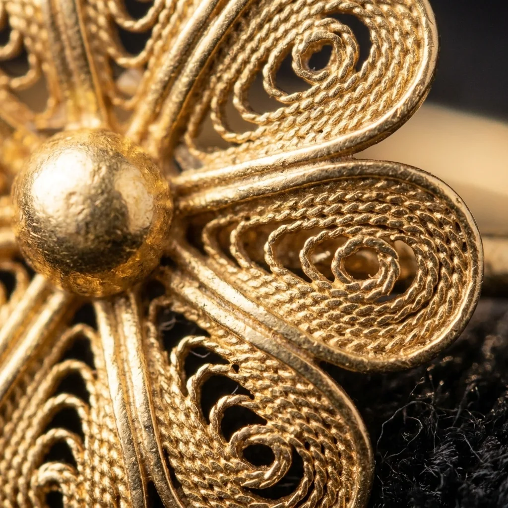 Rosette Ring – close-up of the filigree