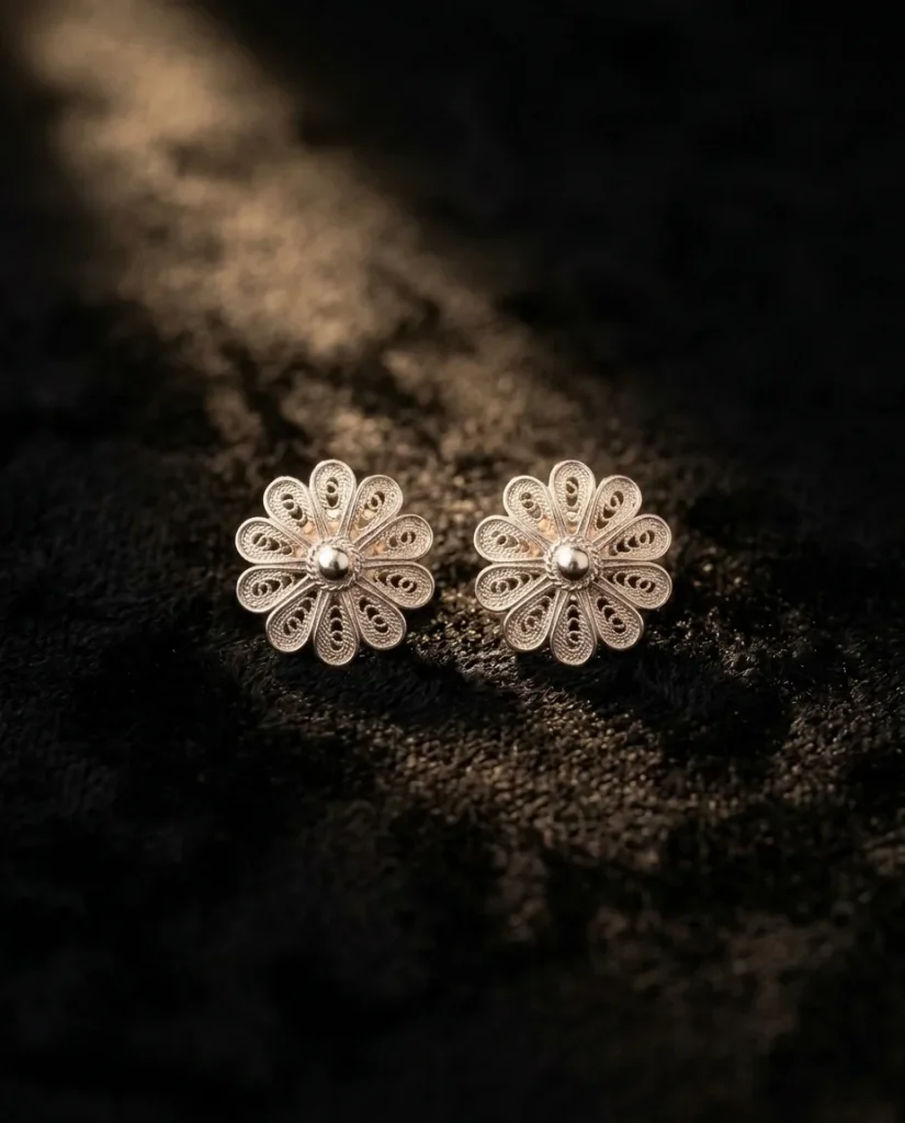 Rosette Studs – Silver