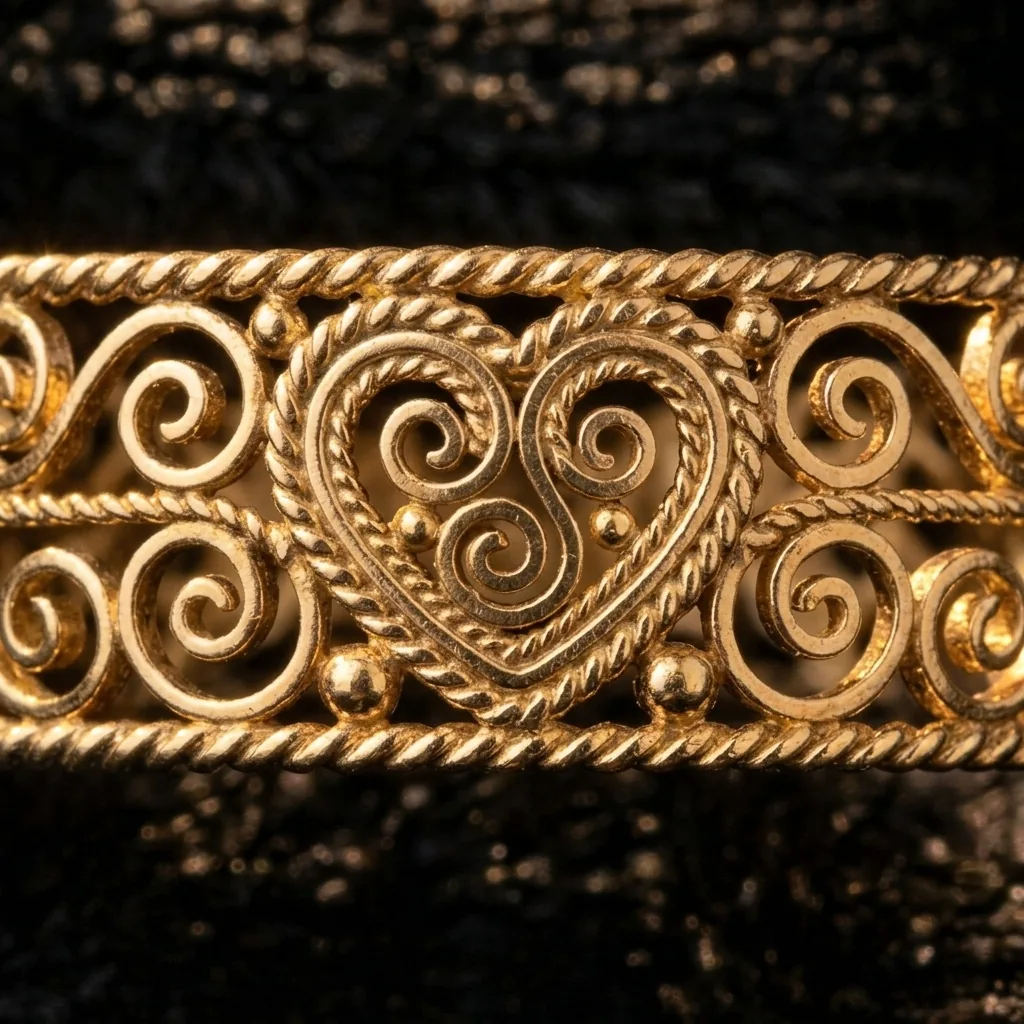 Scroll Band Ring – close-up of the filigree