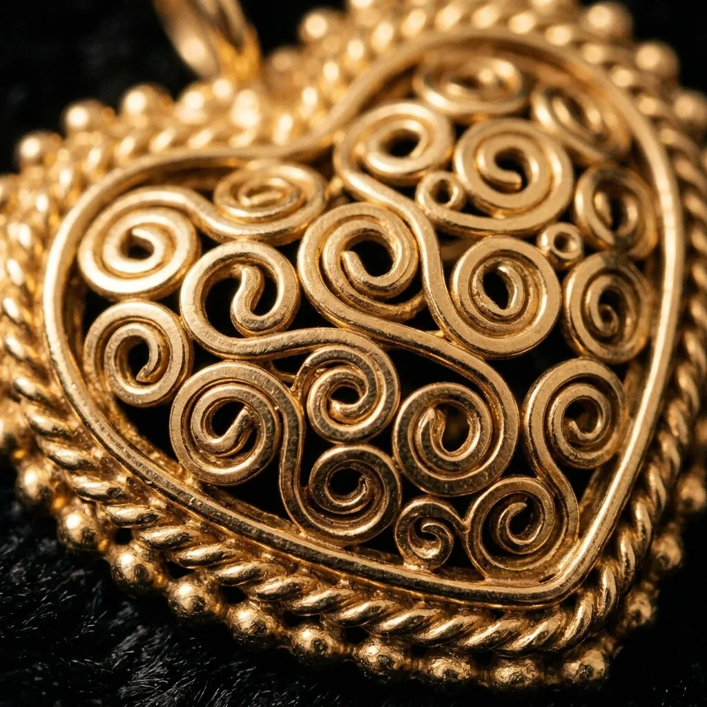 Tiny Heart Choker – close-up of the filigree