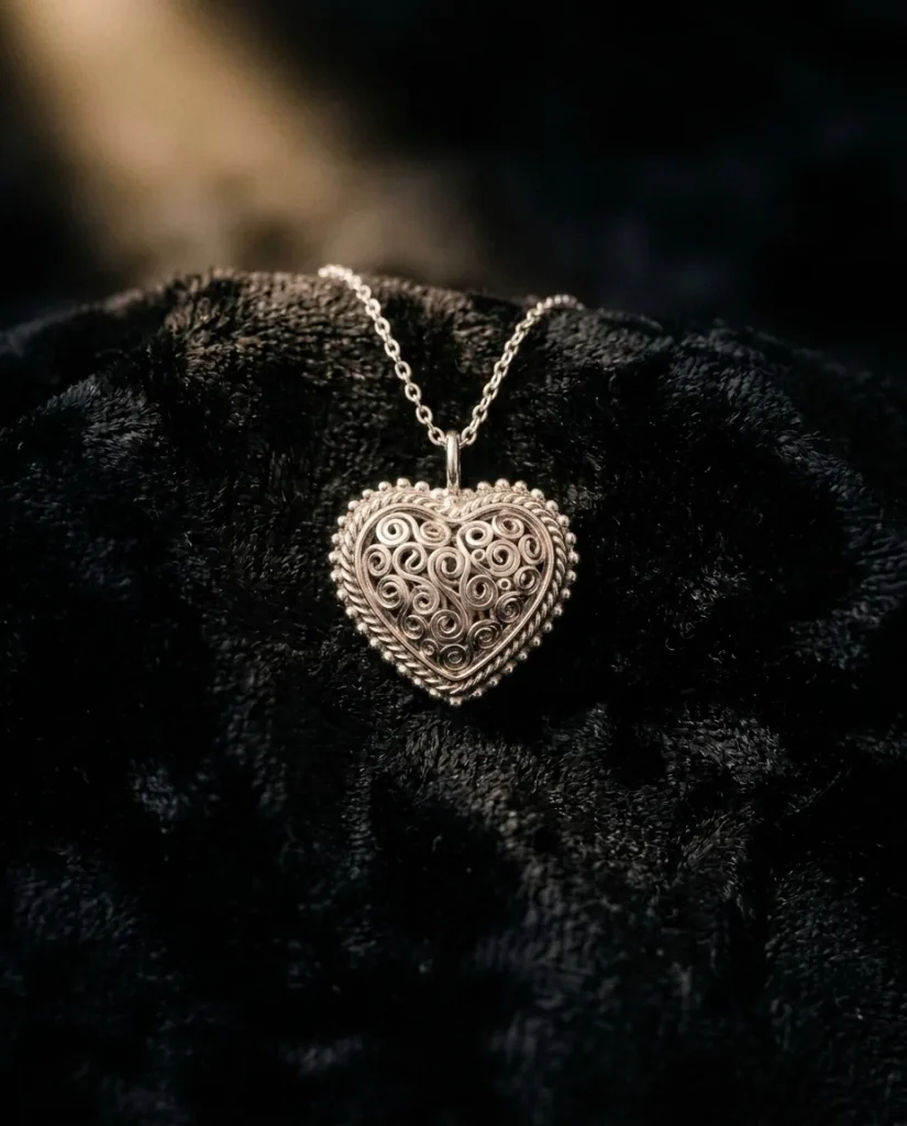 Tiny Heart Choker – Silver