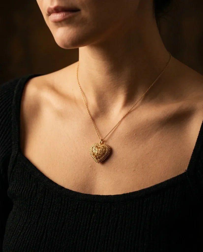 Tiny Heart Choker – worn