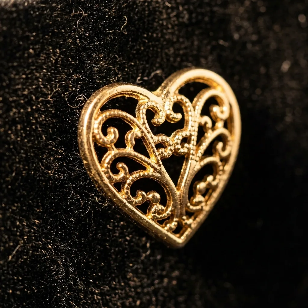 Two-Drawer Velvet Box – close-up of the filigree