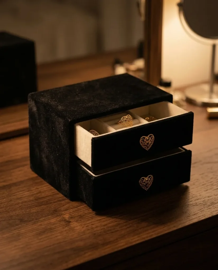 Two-Drawer Velvet Box – worn