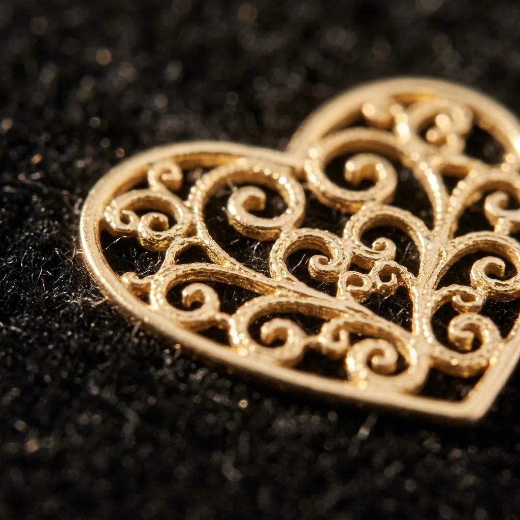 Velvet Ring Box – close-up of the filigree